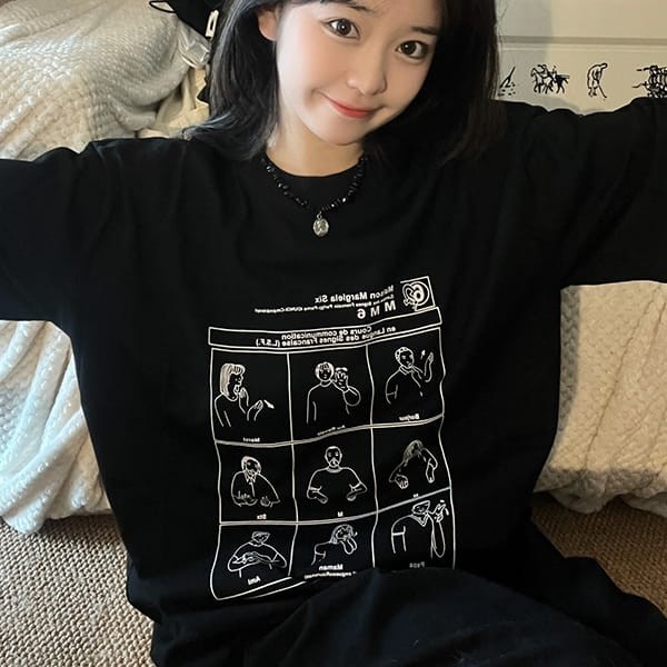 大人気!MM6 コピー メゾン マルジェラ ナンバリング ロゴ Tシャツ 2色 Mag52635